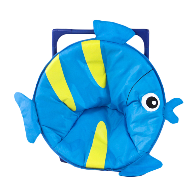 Precio de descuento de suministro de fábrica Cute Fish Pattern Soft Outdoor Moon Silla plegable para niños